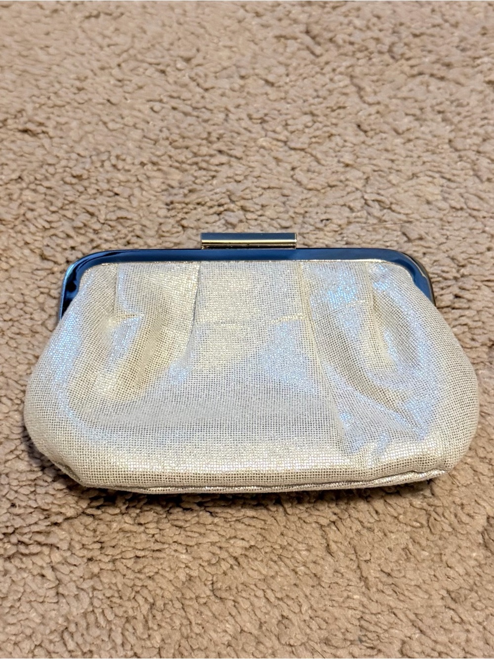 Elegant Metallic Silver Evening Clutch
